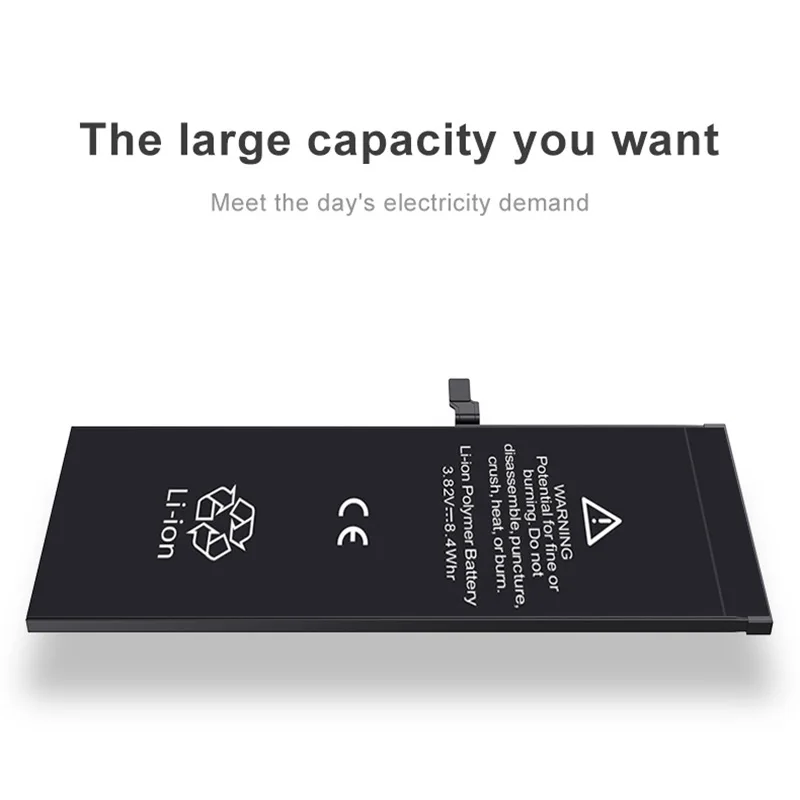 2022 high capacity phone battery for apple 6 7 8 10 plus x xr xs max 11 12 pro replacement bateria for iphone 7 plus batteries free global shipping
