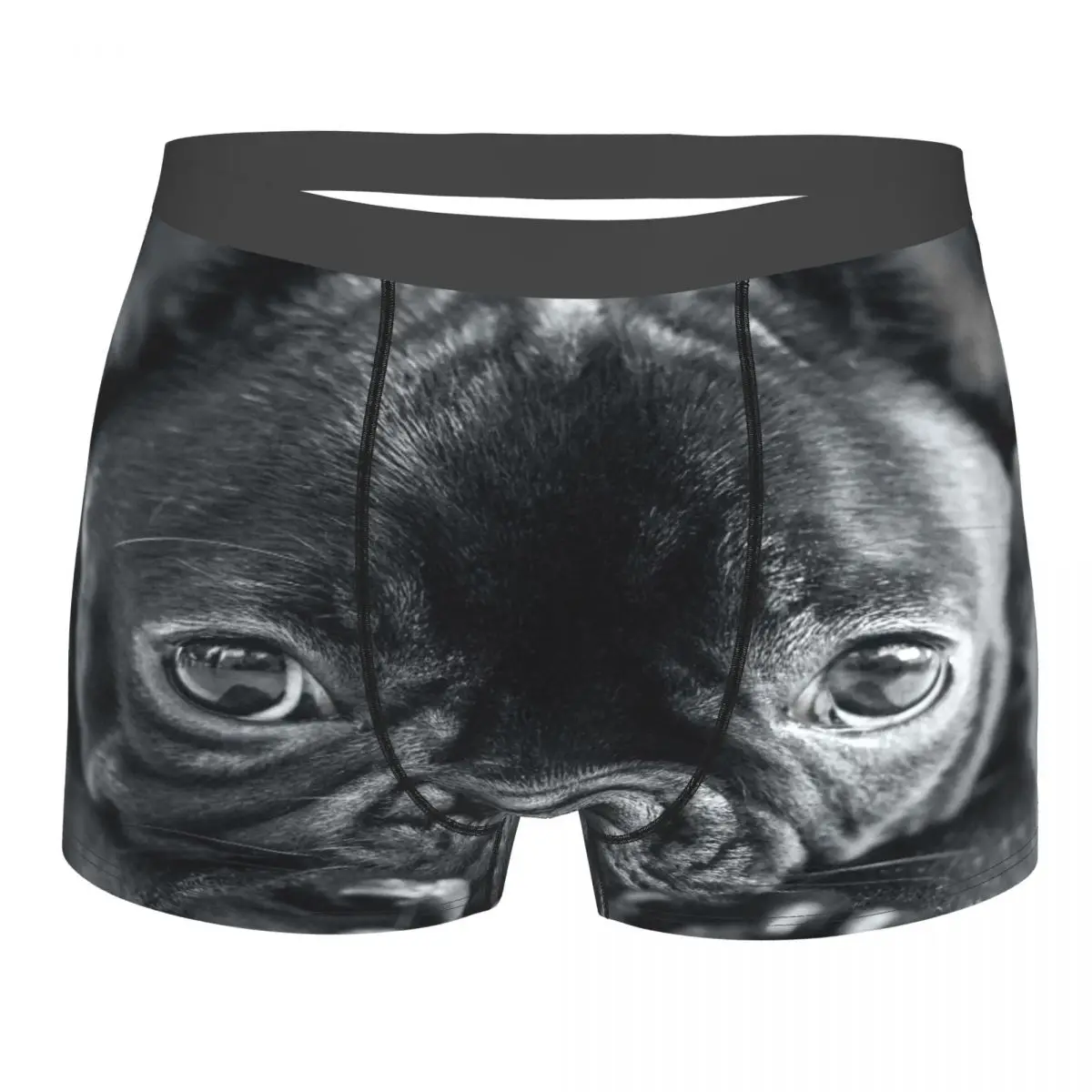 Men's Panties Underpants Boxers Underwear Pug Face Black Sexy Male Shorts