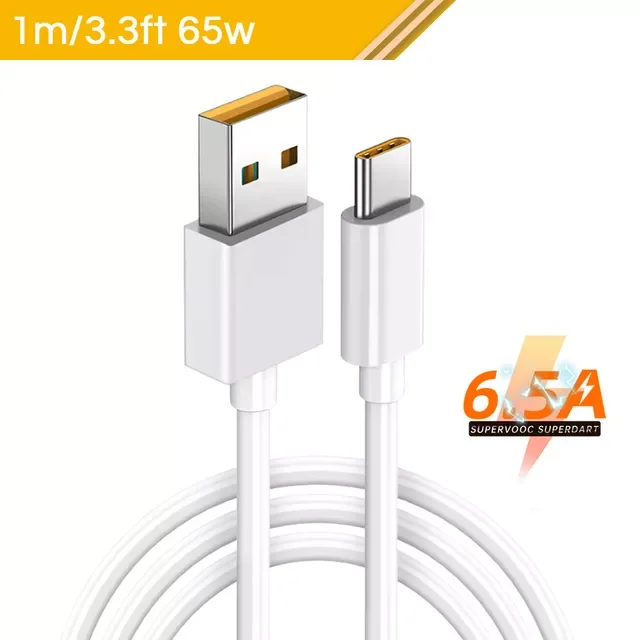 

Oppo 65W Supervooc Cable Reno 7 Pro 5g 6 5 4 3 Find X3 X2 X N F19 A74 Vooc Fast Charging Kabel Usb Tipo C Carga Rapida 1m 2m