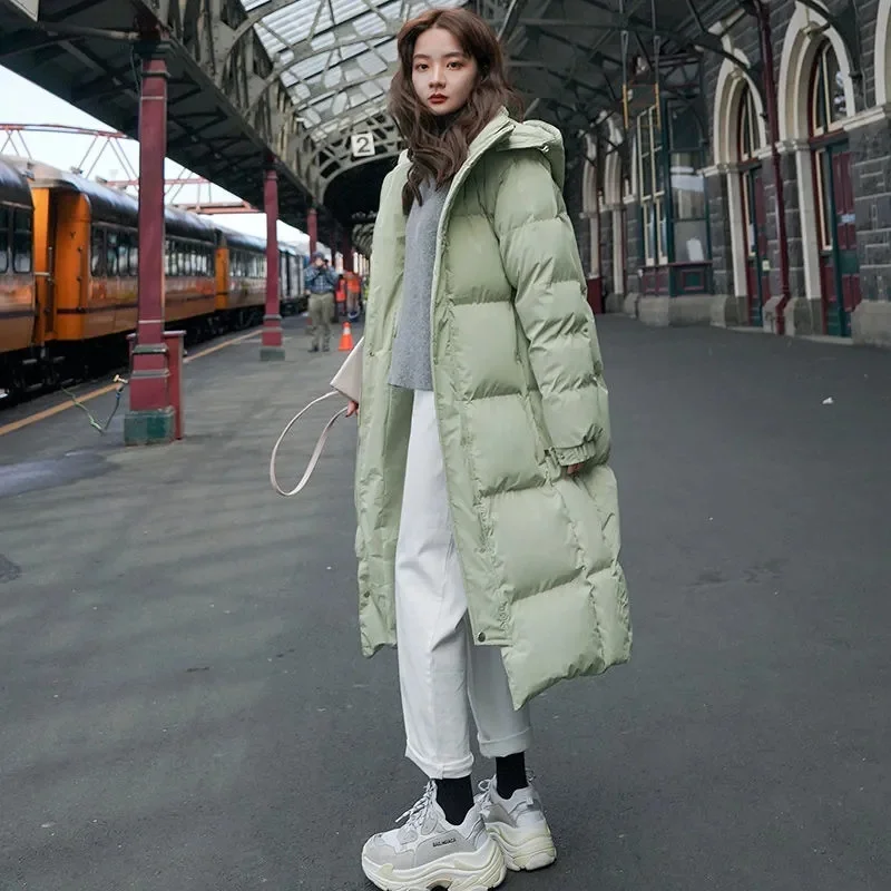 Winter Thicker Women Jackets Outerwear 2022 New Female Long Casual Warm Puffer Parkas Solid Hooded Oversize Warm Loose Coats