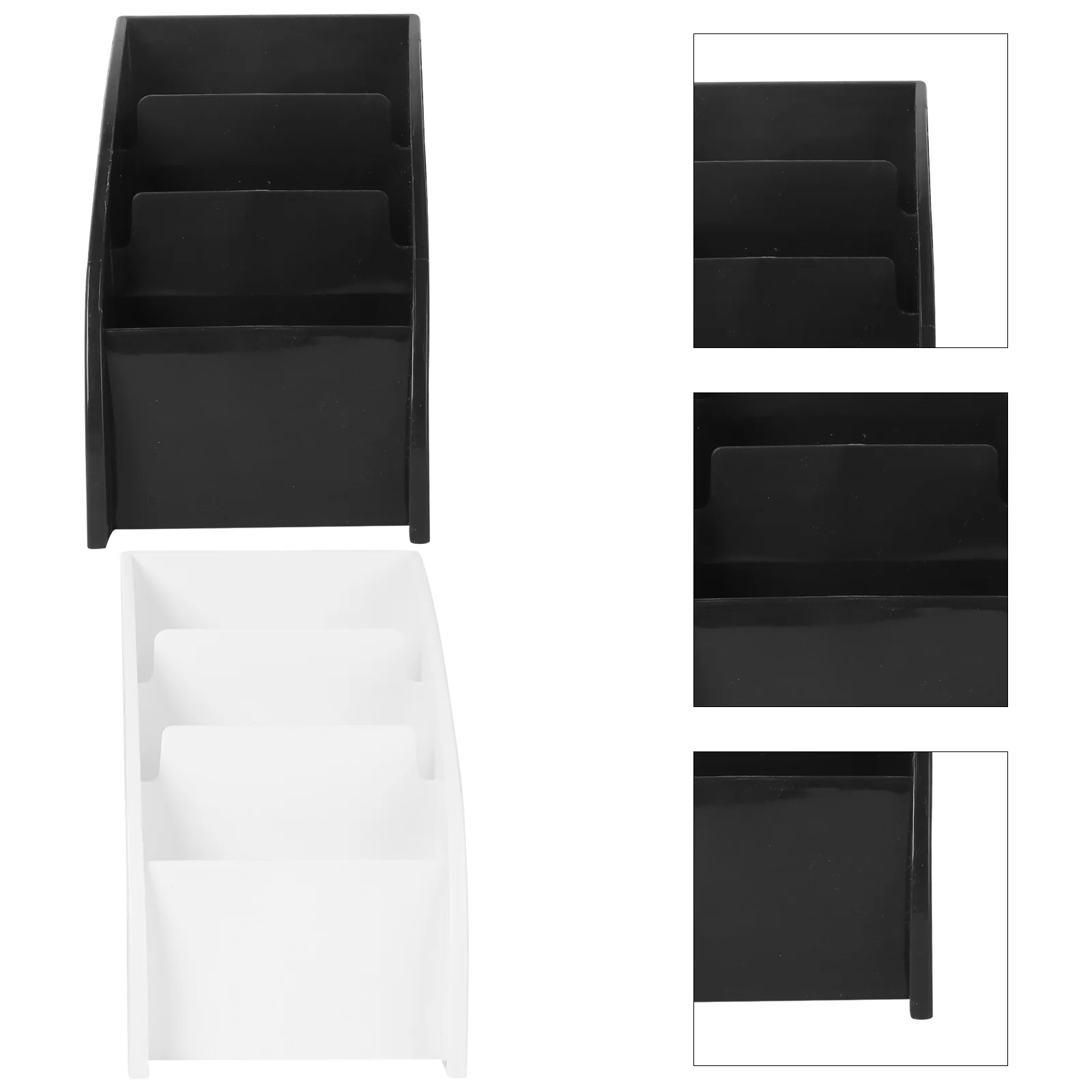 

2pcs Desk Storage Box Desktop Storage Vanity Storage with 4 Compartments Makeup Organizer Small Desk Storage for Office School