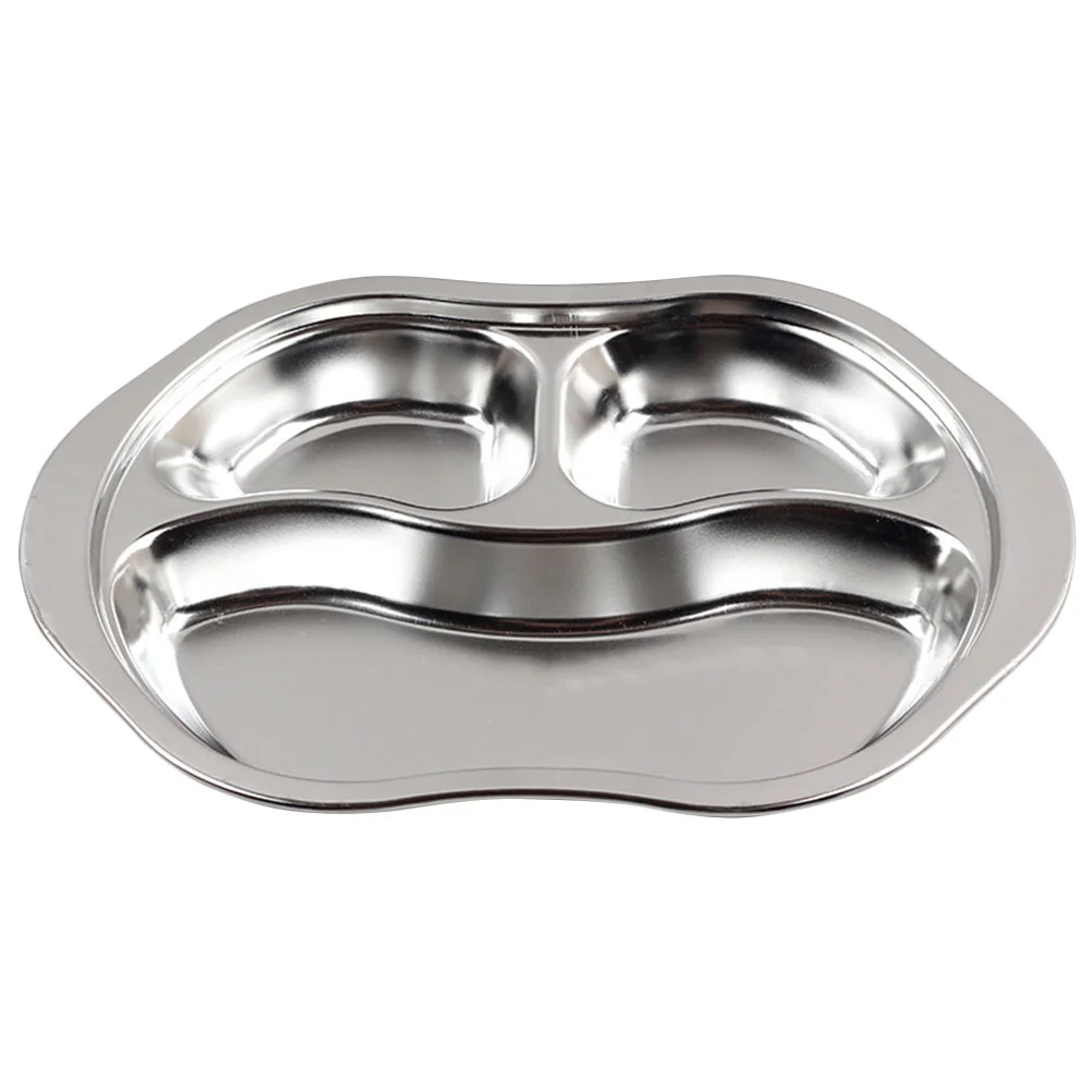 

Divided Plates Plate Stainless Steel Trays Tray Compartment Kids Dinner Lunchcafeteria Baby Snack Toddler Suction Dishcontrol
