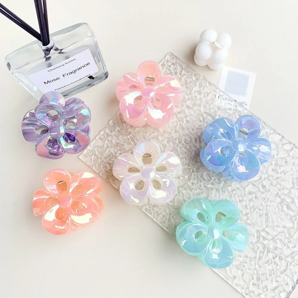 Модный зажим для волос в виде цветка милый форме сердца девушек простой акулы