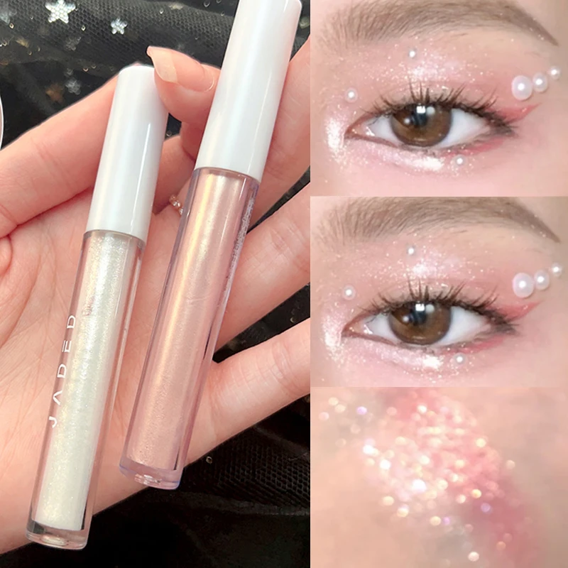 

Crystal Liquid Eye Shadow Glitter Pink White Shimmer Highlighter Liquid Pearlescent Shiny Long Lasting Waterproof Eyes Makeup