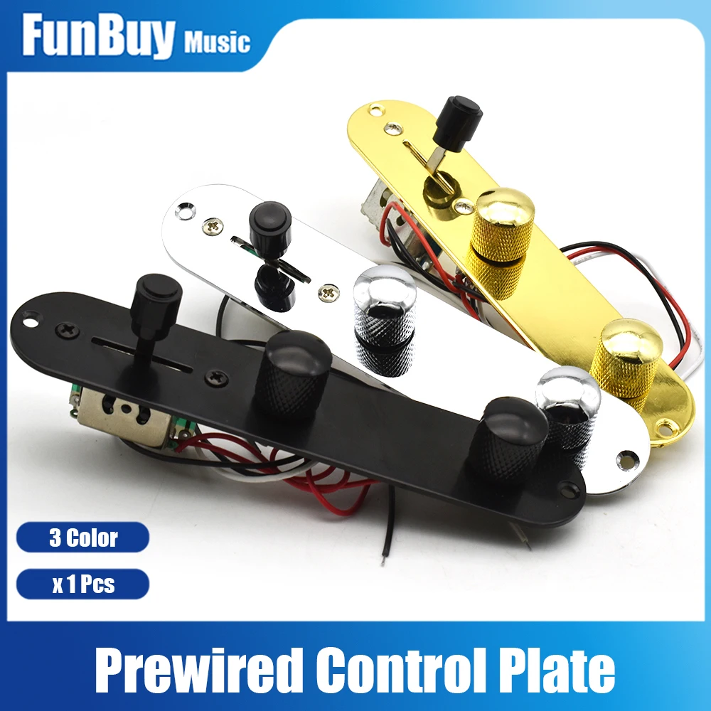 Chrome/Gold/Black 3 Way Wired Loaded Prewired Control Plate Harness Switch Knobs for TL Tele Telecaster Guitar Parts