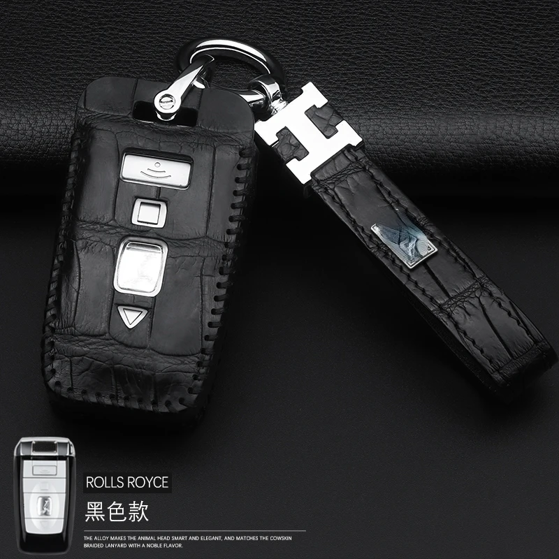 

High Grade Crocodile Skin Car Key Case for Rolls Royce 15-18 Yao Ying / Gusteau Phantom Protective Case Buckle Real Leather Case