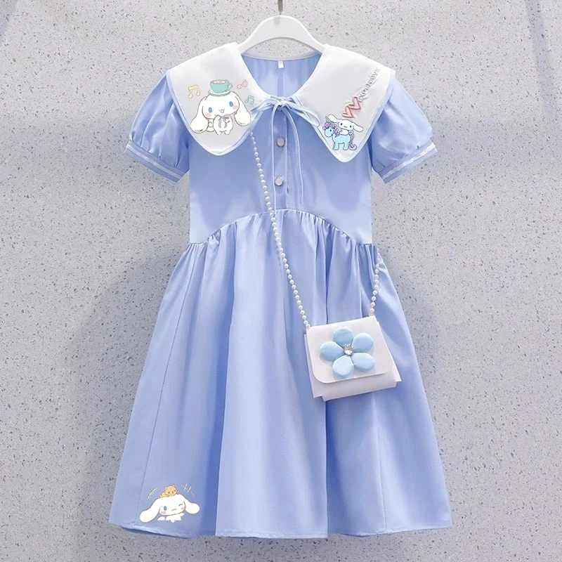 Miniso Sanrio My Melody Cinnamoroll Kuromi платье принцессы для девочек летняя тонкая детская юбка с