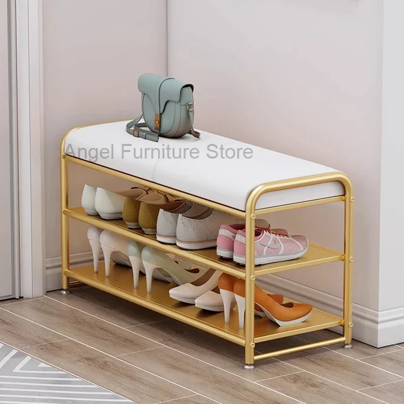 Современная металлическая полка для обуви органайзер полки гостиной роскошная