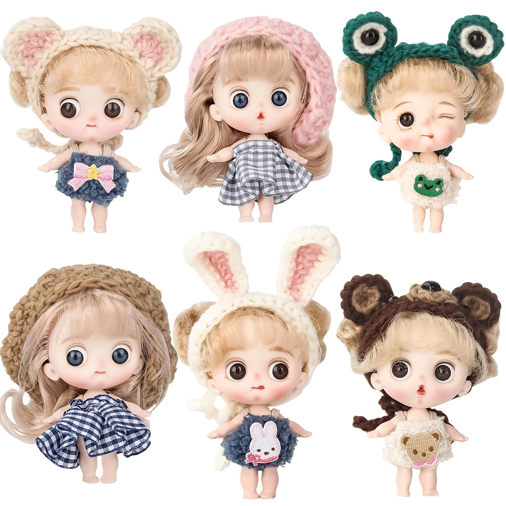 

New Mini 1/12 Doll Ball-jointed Boy Girl OB11 Doll Curly Wig With Cute expression Face 10cm Surprise Dolls Toys Gift For Girls