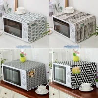 microwave dust cover nordic microwave dust covers storage pocket cotton linen water proof oven hood kitchen accessories cover