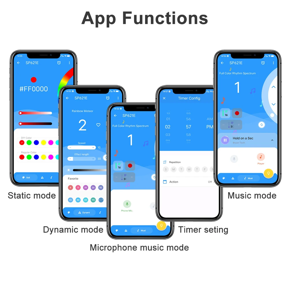 SP621E Мини-музыкальный Bluetooth светодиодный контроллер Smart APP IOS Android для WS2811 WS2812