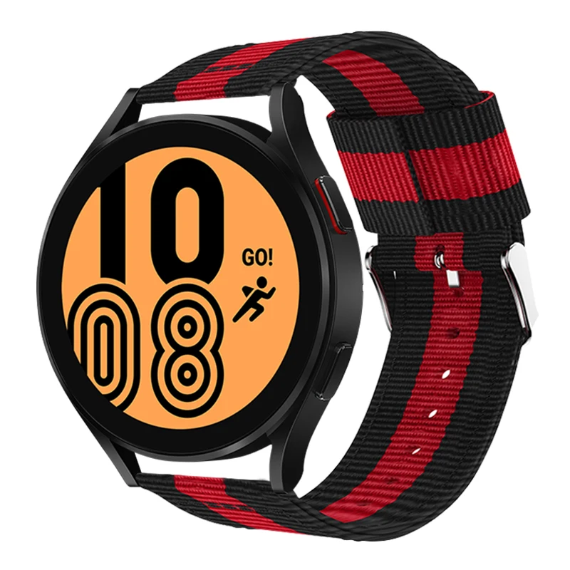 Nylon Strap For Samsung Galaxy Watch 4 40mm / 44mm Smartwatch Replacement Band Quick Release Woven Bracelet Accessories