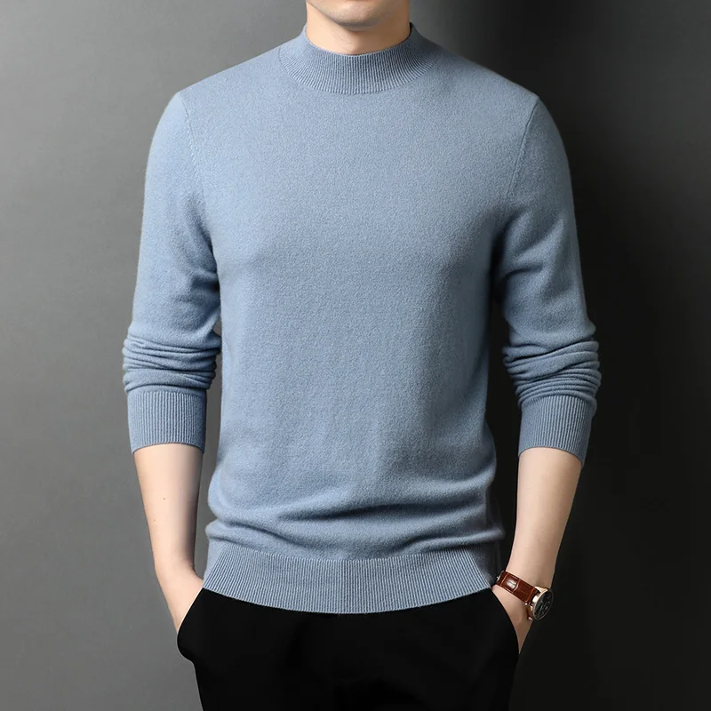 

2023 Autumn and winter half turtleneck knitted sweaters men bottoming shirt zde1634