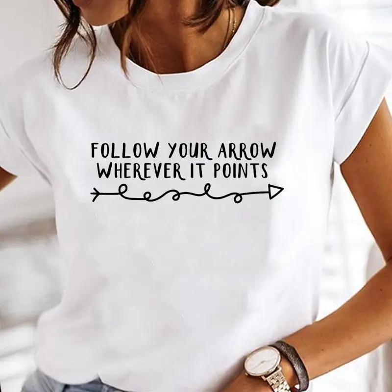 

Футболка женская с коротким рукавом, милый модный топ с принтом и надписью 90-х, мультяшный рисунок, в стиле 90-х, летняя одежда