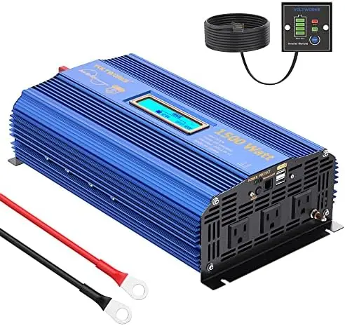 

Watts Pure Sine Wave Power Inverter 600w DC 12V to AC 110V 120V with Dual 2.4A USB Port & LCD Display Two AC Outlets for Car