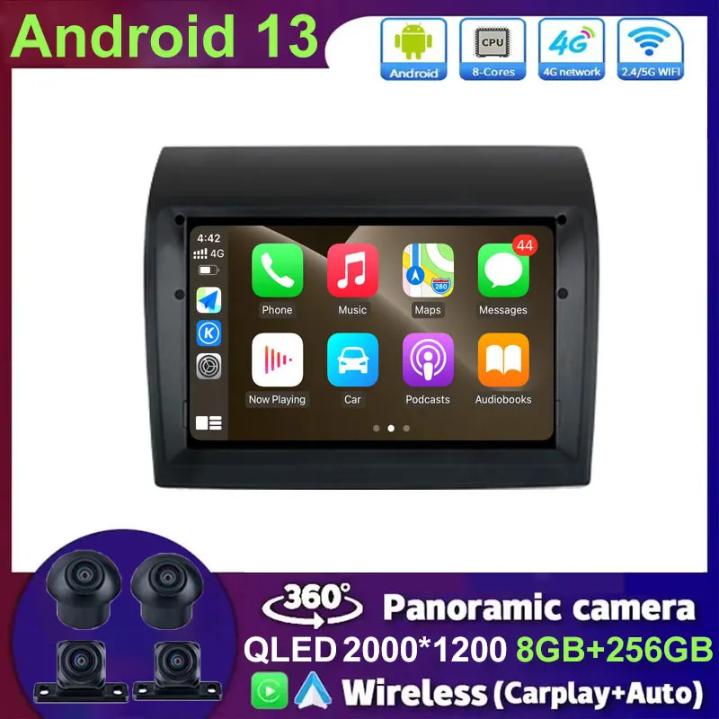 

Автомобильный радиоприемник на Android 13 с экраном, автомобильный стерео-проигрыватель, Wi-Fi, GPS-навигация NO 2Din для Fiat Ducato 2008-2015