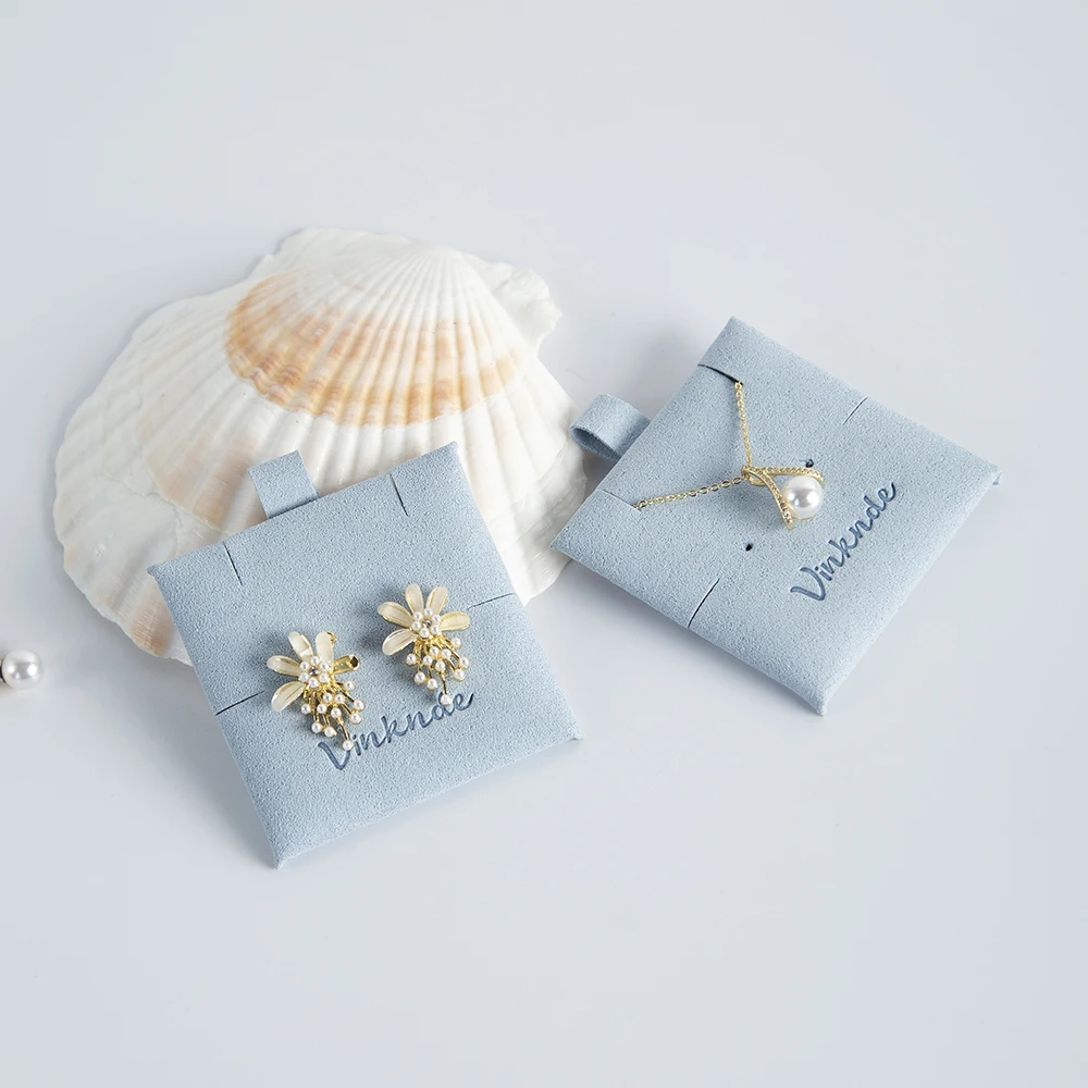 Wholesale Bulk Necklace Display Cards Customized Logo Card Hold Microfiber Cardboard for Earrings Ear Studs Jewelry Packaging