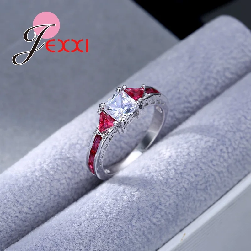 Большая распродажа романтическое кольцо с квадратным кристаллом циркония