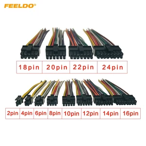 FEELDO Black Universal Car Wire Harness Connector 4Pin-24Pin Head Into Car DVD CD Radio Stereo Wire Plug Adapter