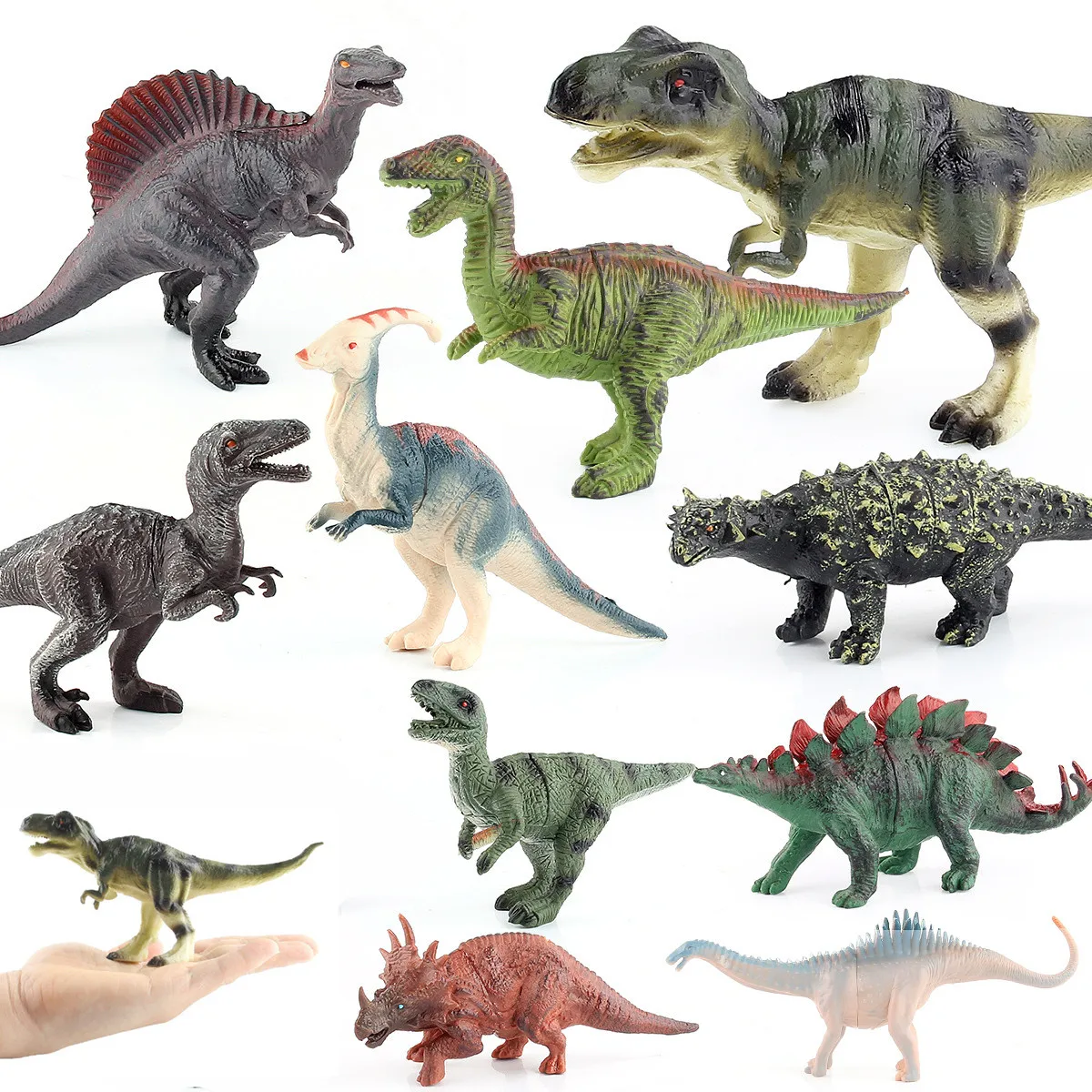 

13 styles 15cm Small Dinosaur Models toys Jurassic Tyrannosaurus Indominus Rex Triceratops Brontosaurus boys Gift Gifts for boys