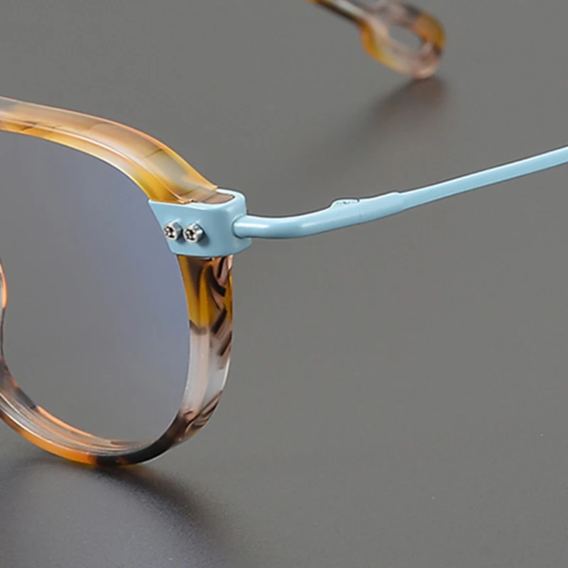 Высочайшее качество роскошные круглые очки из ацетата и титана оправа для очков