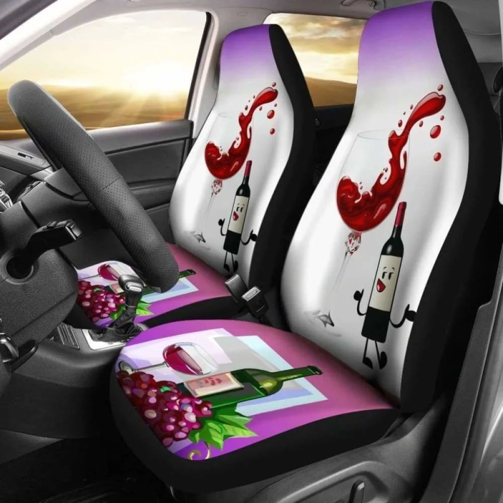 

Wine Car Seat Covers 07,Pack of 2 Universal Front Seat Protective Cover