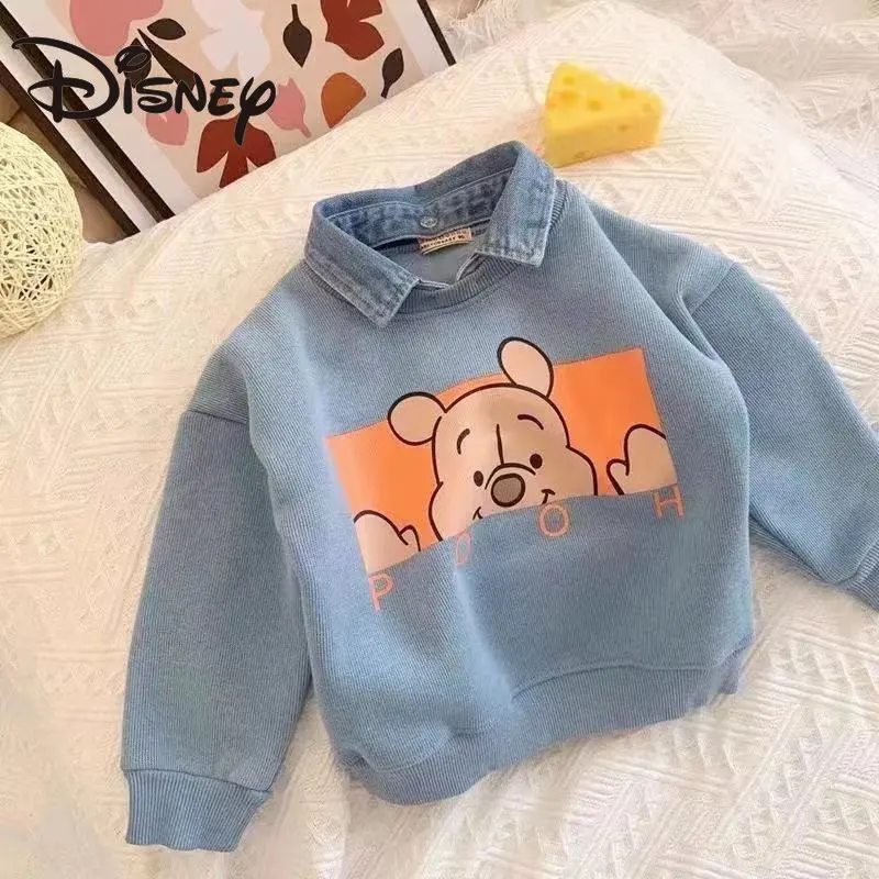 

Baby Clothes Winnie Pooh Sweater Autumn Boys Girls Long Sleeved False Collar Sweatshirts Top Toddler Costume Kids Clothing
