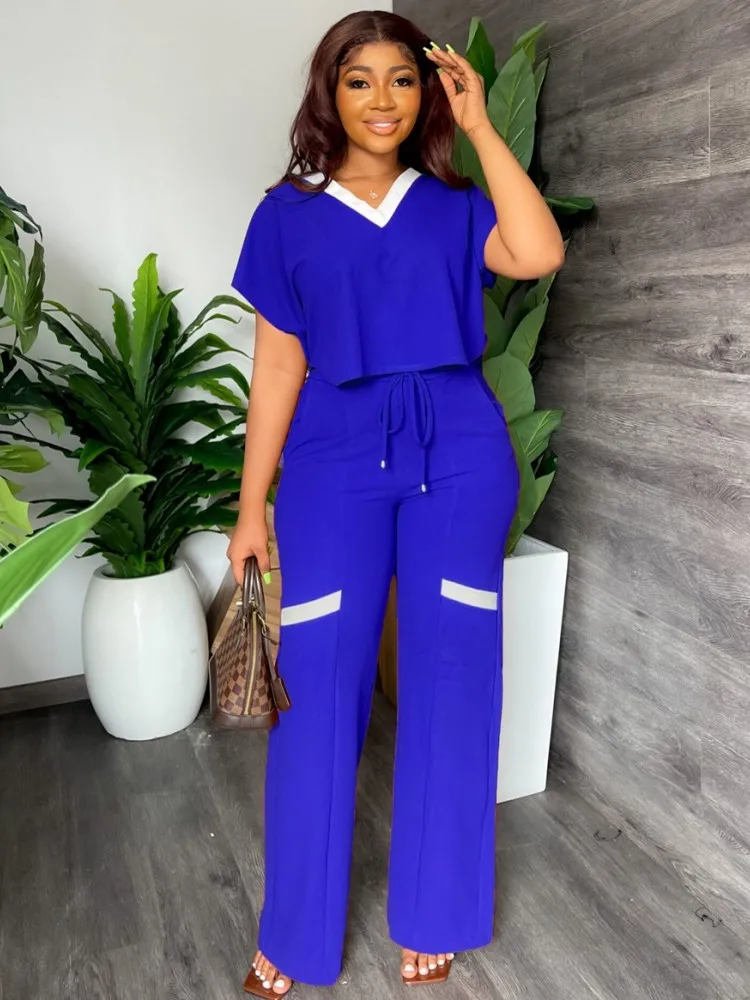 

Комплект из двух предметов африканская одежда Новые африканские Дашики модный однотонный костюм топ и брюки Вечерние наряды для женщин