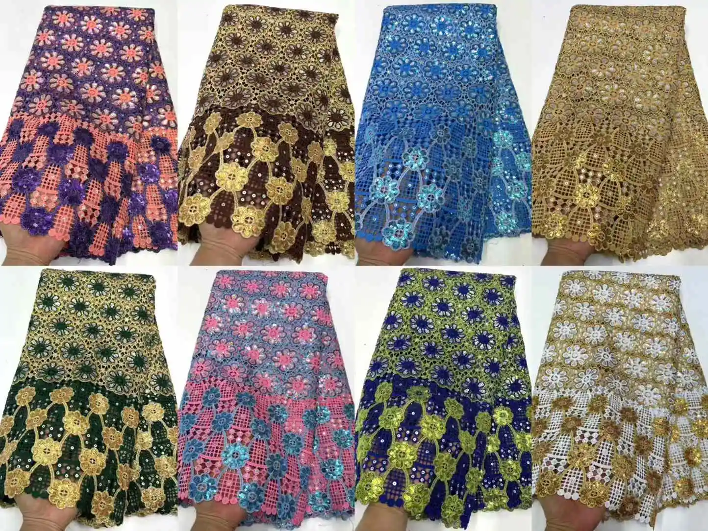 2025 Новый французский тюль с 3D блестками африканская кружевная ткань