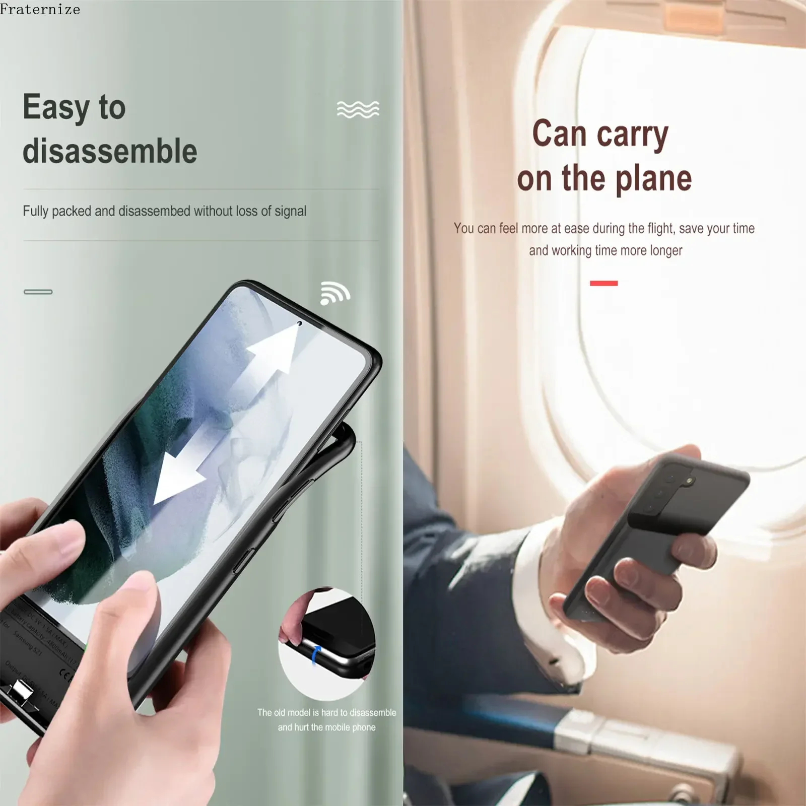 Фото Чехол-аккумулятор 10000 мАч для Samsung Galaxy S25 S25+ S25Ultra S25Edge S25FE: портативный внешний аккумулятор-чехол для зарядки №5
