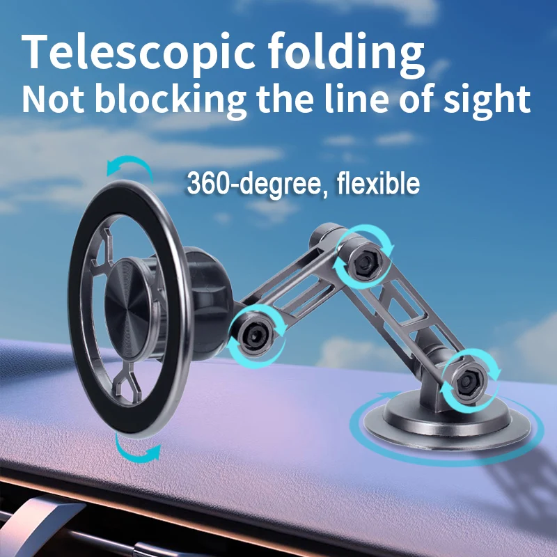 Фото 360 магнитный автомобильный держатель для телефона Magsafe iPhone 15 14 13 12 Pro Max Samsung Galaxy S24 Ultra S23 S22 Plus подставка с креплением №3
