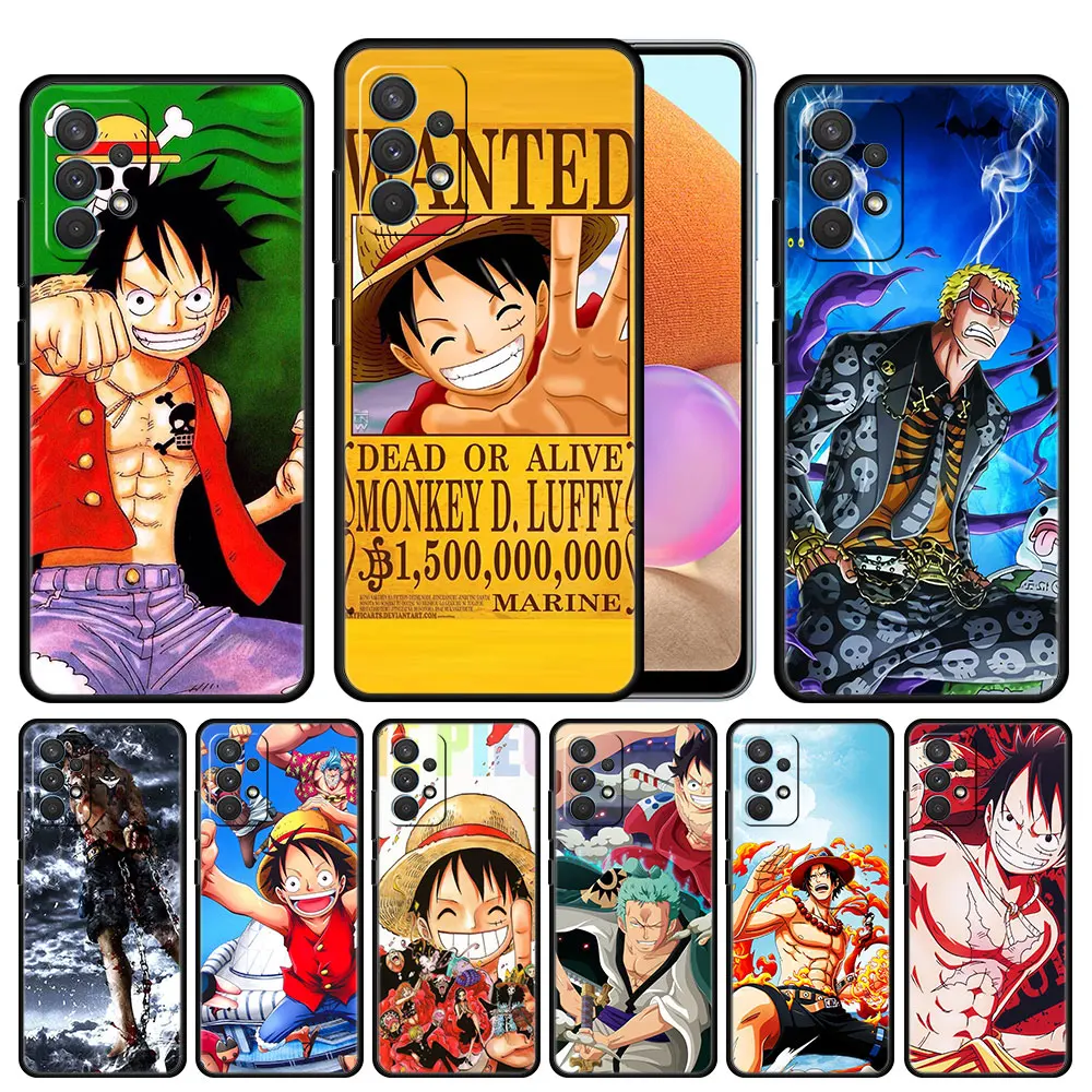 

Cover Case for Samsung Galaxy A12 A52 A51 A50 A71 A32 A21s A72 A31 4G 5G Luxury Print Matte Armor One Piece Ace Fire Anime