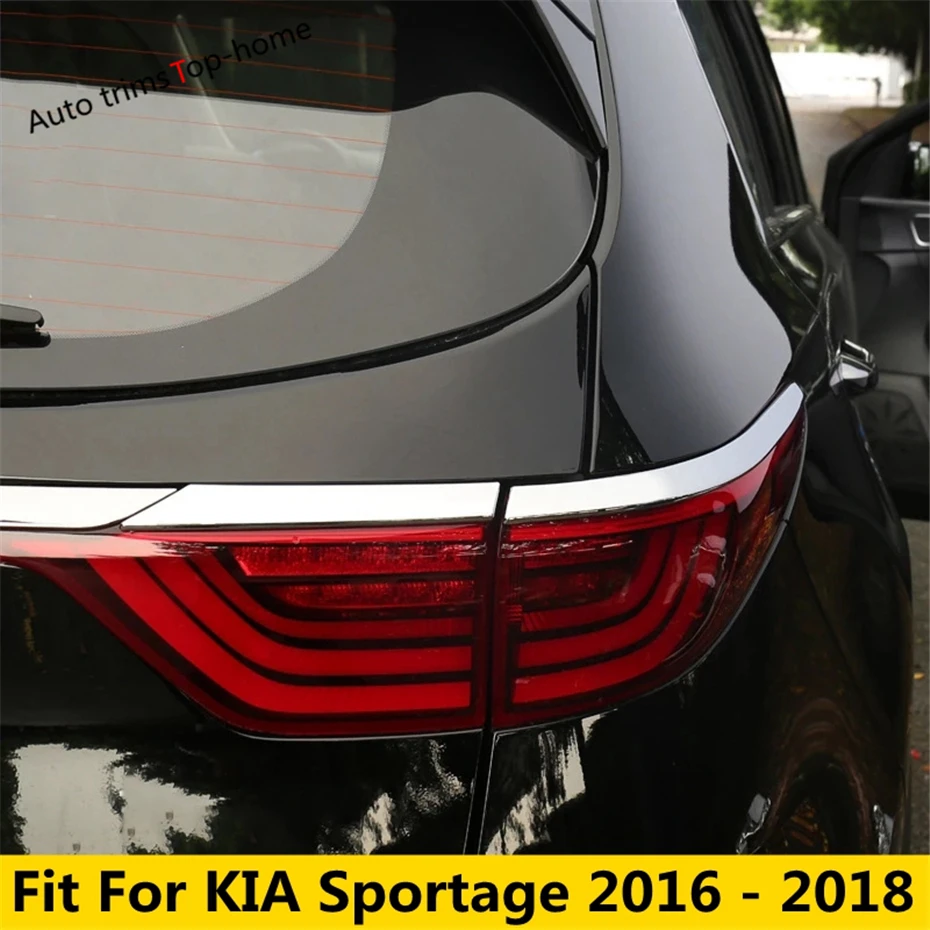 

ABS Chrome Exterior For KIA Sportage 2016 2017 2018 Rear Trunk Tail Light Lamp Eyelid Eyebrow Decoration Cover Trim Accessories