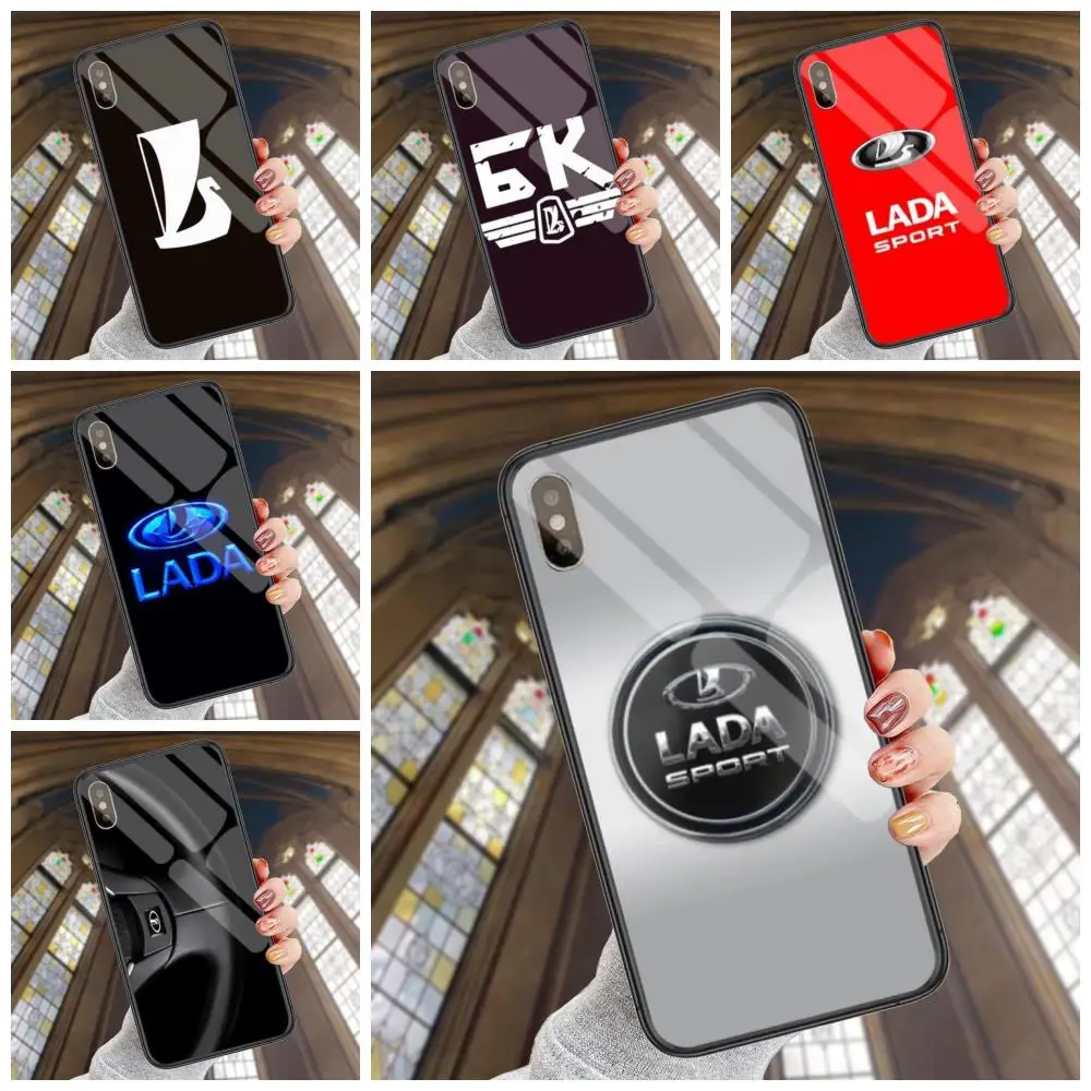 Для Apple IPhone 13 12 Mini 11 Pro XS MAX XR X 8 7 6S 6 Plus 5S SE Lada логотип автомобиля силиконовые