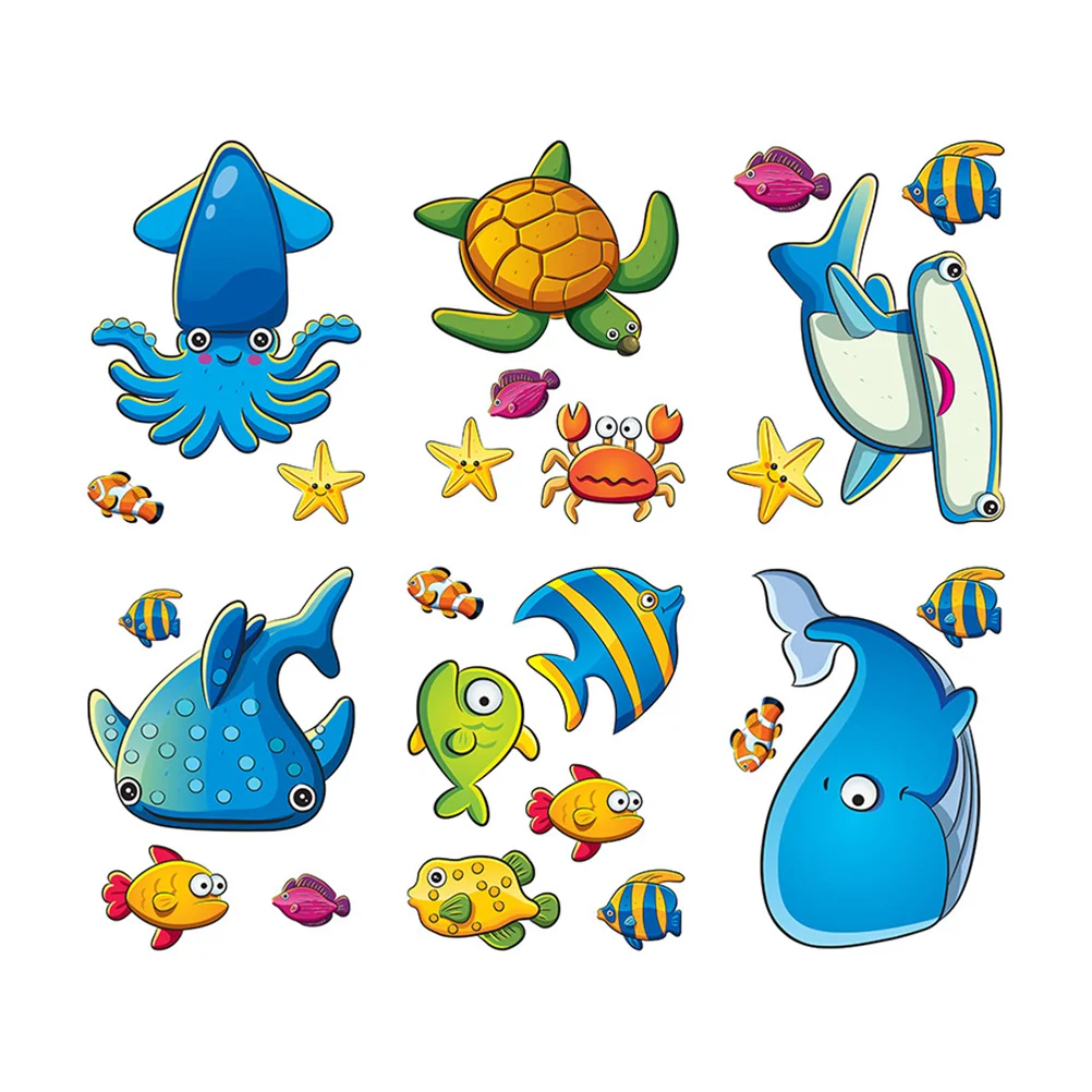 

The Sea Wall Decals Anti-slip Cartoon Sticker Ocean Stickers Kids Bathtub Decor