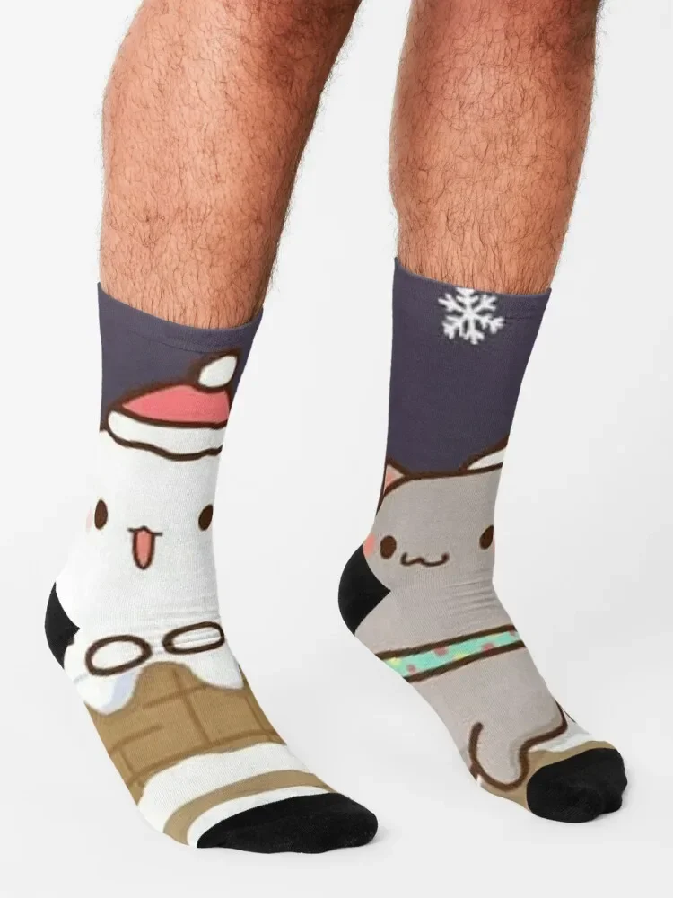 Зимние носки с персиком и Гомой чулки на Рождество мужские женские