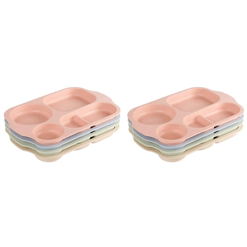 

(5 В дюжине) набор обеденных тарелок из 8 разделенных тарелок с 5 отсеками пластиковые тарелки столовые приборы для взрослых