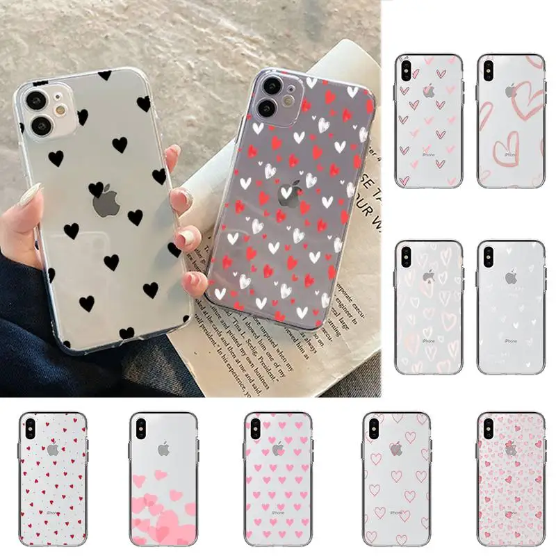 

FHNBLJ Love Heart Phone Case for iPhone 11 12 13 mini pro XS MAX 8 7 6 6S Plus X 5S SE 2020 XR case