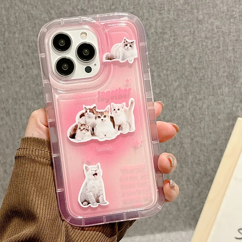 Милые Мультяшные прозрачные чехлы для телефонов IPhone 16 15 11 12 13 14 Pro Max чехол XR X Xs 7 8
