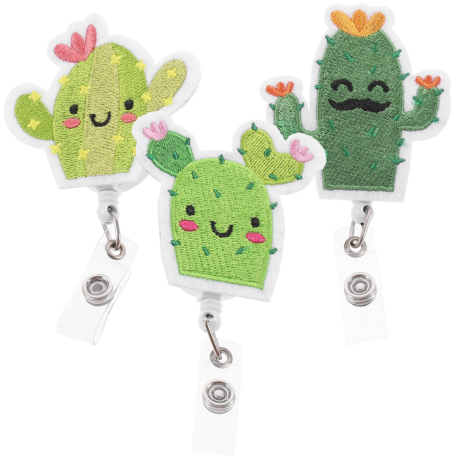 

Card Decorative Cactus Badge Reel Summer Nurse Clip Cute Pediatric Retractable Holders