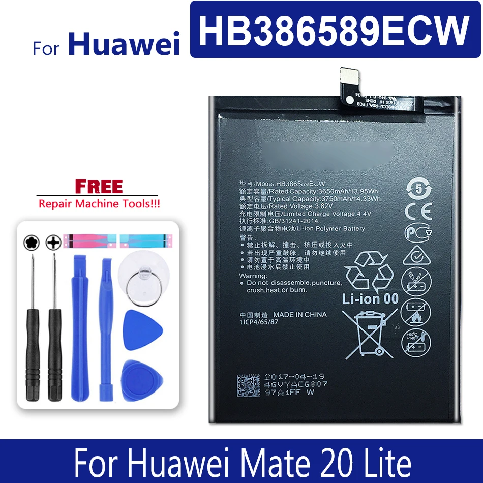 

Фотоаккумулятор HB386589ECW для Huawei Mate 20 Lite / Mate20 Lite + номер отслеживания