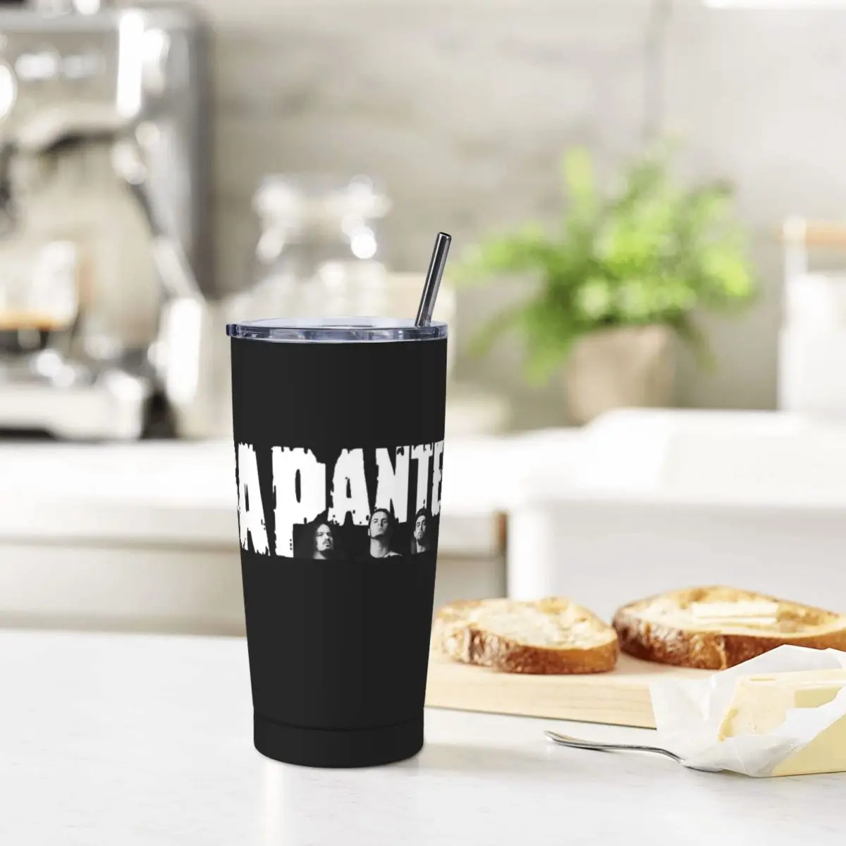 Винтажная Термокружка Pantera из тяжелого металла с логотипом соломинкой кофейные