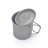 ultralight 300ml titanium cup outdoor portable camping picnic water cup mug with foldable handle