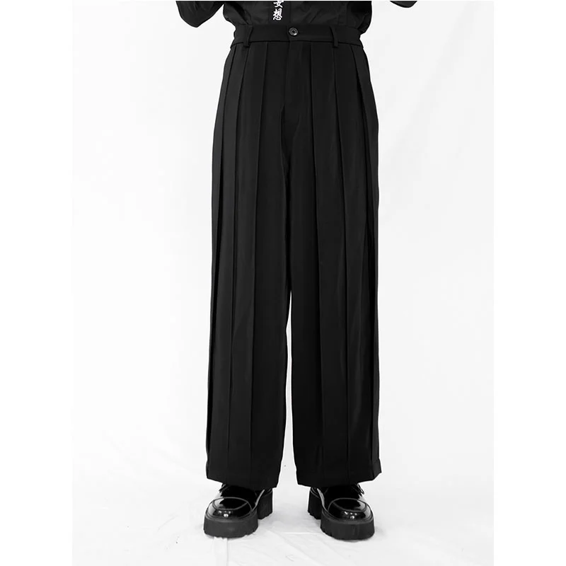 

Loose Men's Pleated Pants Fashion New Versatile Pants Super Loose Japanese Large Personalized Pleated Straight Casual Pants