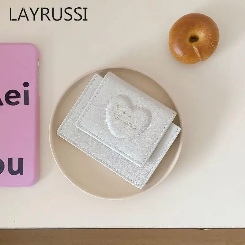 Женский короткий кошелек LAYRUSSI из искусственной кожи Дамский цветной бумажник