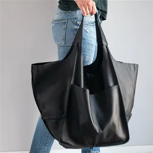 Women's Large PU Leather Satchel Handbag Work Tote Shoulder Bags Purse Soft Crossbody Oversized Bag Female Bolsa Feminina Sac