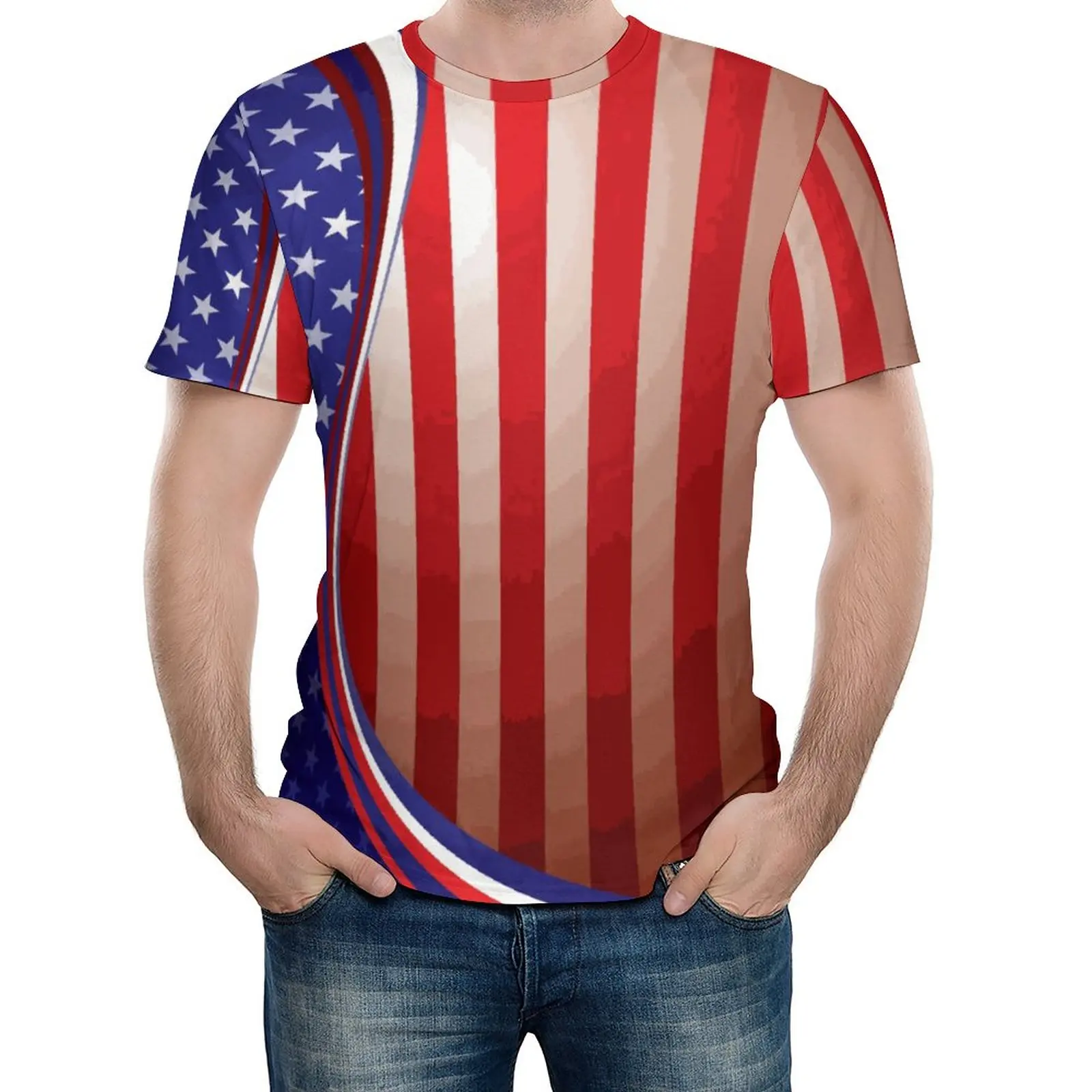 

Футболка мужская быстросохнущая, с 3D-принтом и коротким рукавом