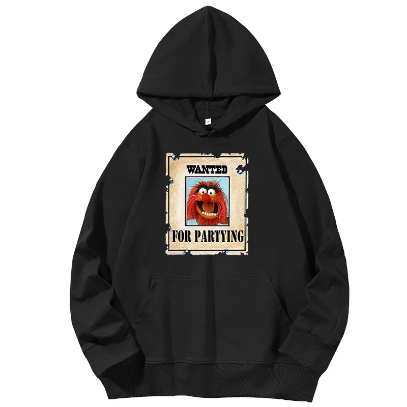 Wanted for Partying Muppets Animal Classic graphic Hooded Shirt cotton Hooded sweatshirts streetwear Man sweatshirts