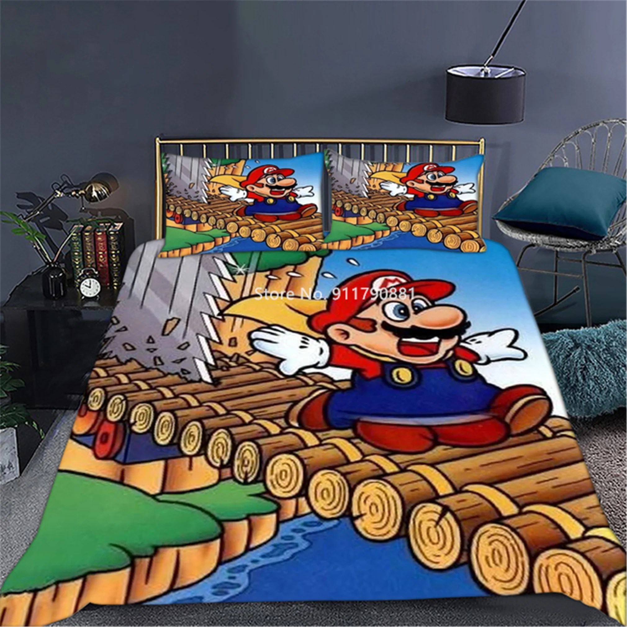 

Home Textiles Popular Game Super Mario Dinosaur Yaosi Color Printed Duvet Cover Pillowcase Children Bedding Bedroom Decoration