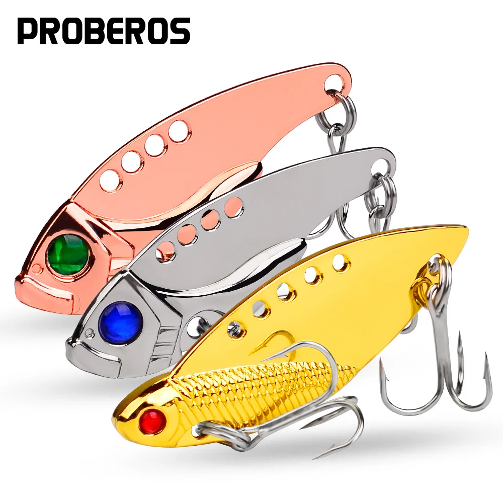 

PROBEROS 5PCS Metal Spoon Vibration 5cm-10g VIB Artificial Hard Spinner Bait Shore Cast Swimbait Fishing Lures Pesca Tackle